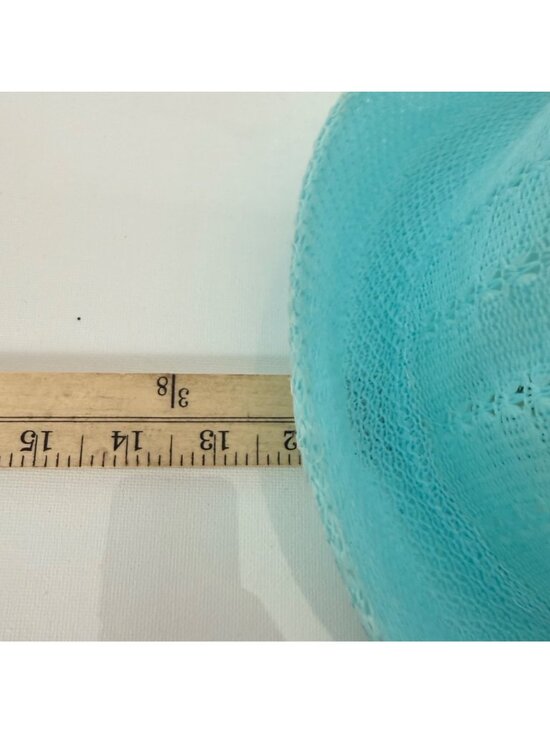 RM Poolside Sun Hat Embroidered Open Weave Turquoise Wide Brim Cap Cruise Travel main image 10